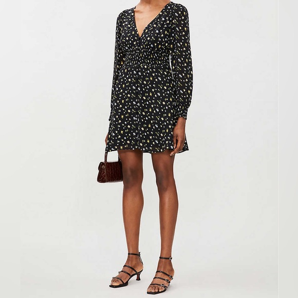Reformation Dress Alani Black Floral size 6 - Picture 1 of 4